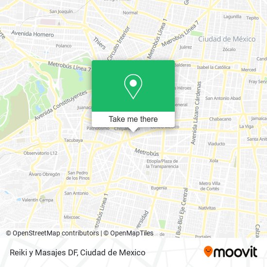 Mapa de Reiki y Masajes DF