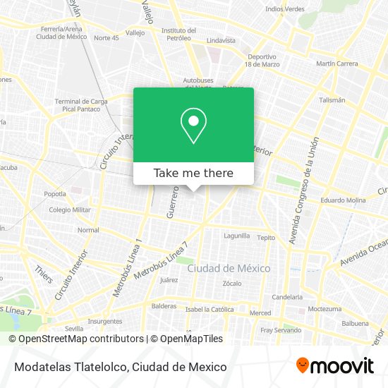 Modatelas Tlatelolco map