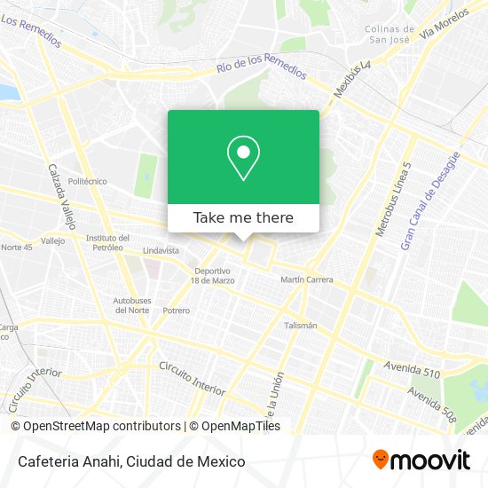 Cafeteria Anahi map