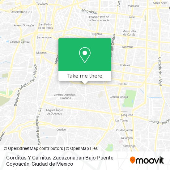 Gorditas Y Carnitas Zacazonapan Bajo Puente Coyoacán map