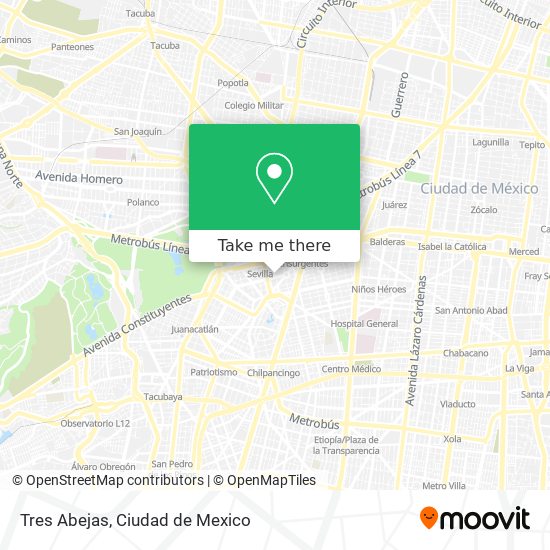 Tres Abejas map