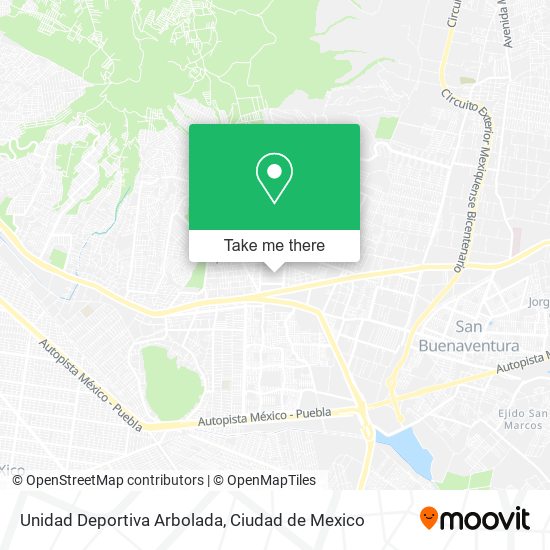Mapa de Unidad Deportiva Arbolada