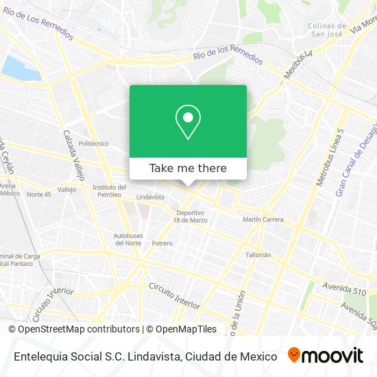 Mapa de Entelequia Social S.C. Lindavista