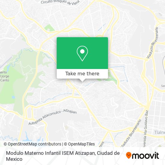 Modulo Materno Infantil ISEM Atizapan map