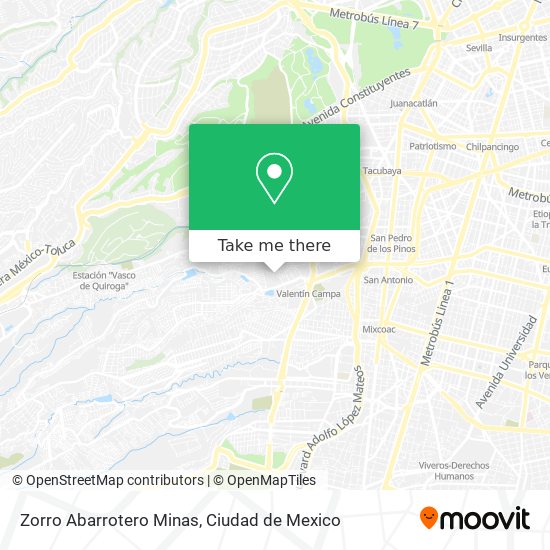 Zorro Abarrotero Minas map