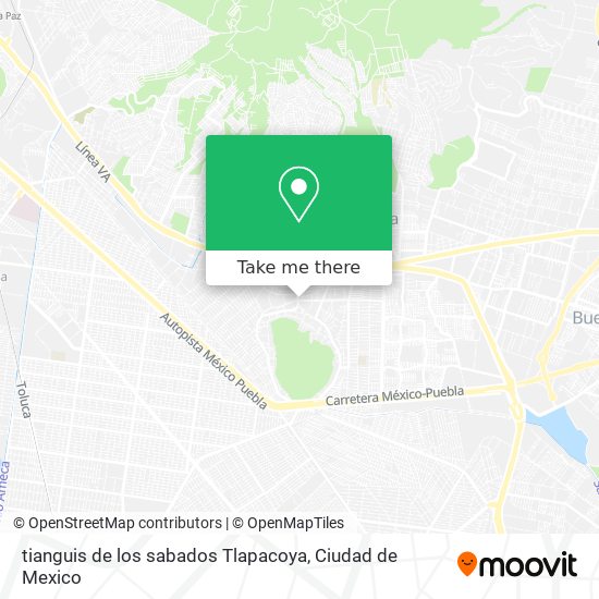 Mapa de tianguis de los sabados Tlapacoya