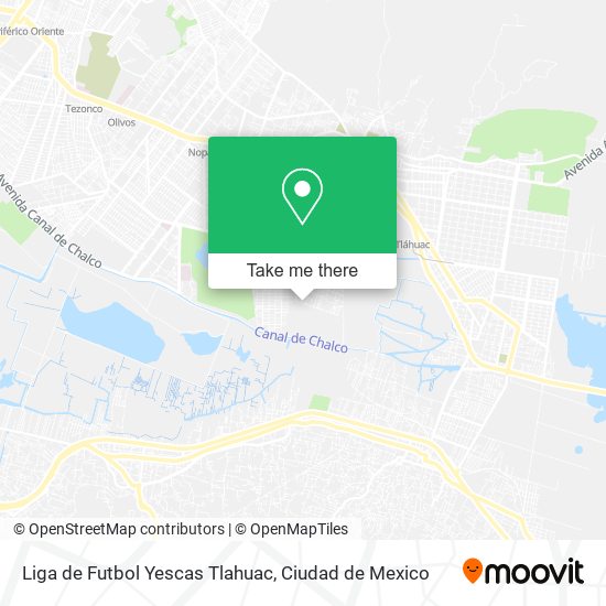 Liga de Futbol Yescas Tlahuac map