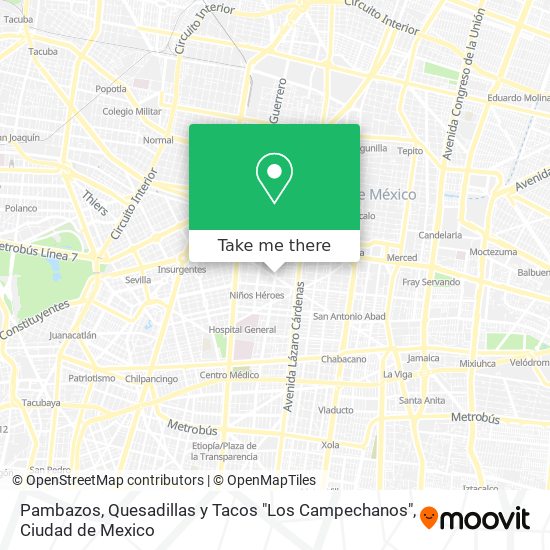 Mapa de Pambazos, Quesadillas y Tacos "Los Campechanos"