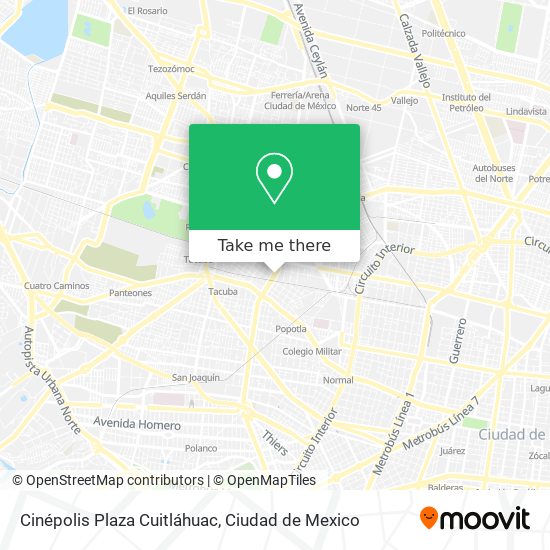 Mapa de Cinépolis Plaza Cuitláhuac