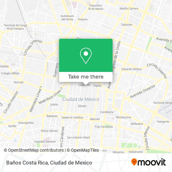 Baños Costa Rica map