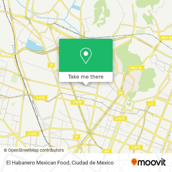 Mapa de El Habanero Mexican Food