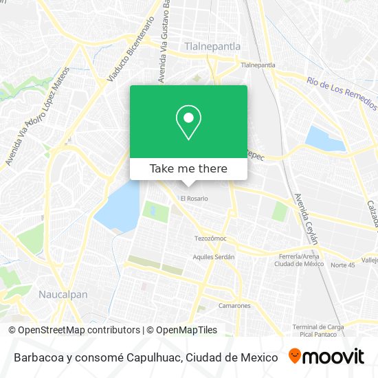 Mapa de Barbacoa y consomé Capulhuac