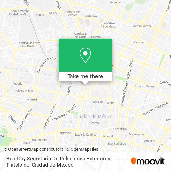 BestDay Secretaria De Relaciones Exteriores Tlatelolco map