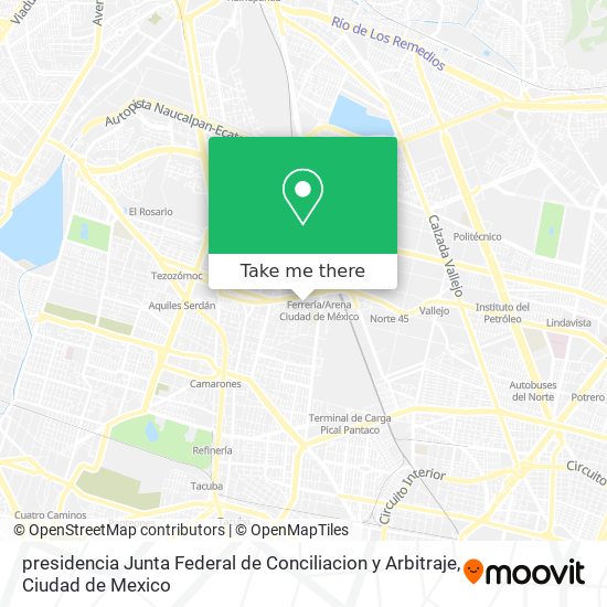 presidencia Junta Federal de Conciliacion y Arbitraje map