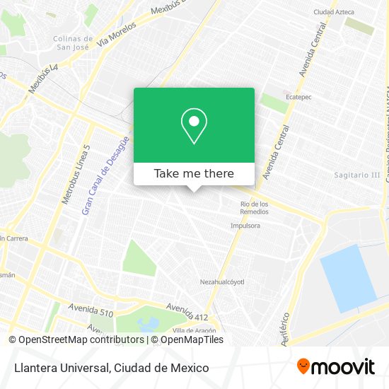 Llantera Universal map