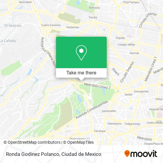 Mapa de Ronda Godinez Polanco