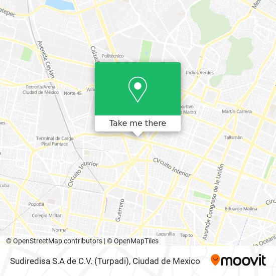Mapa de Sudiredisa S.A de C.V. (Turpadi)