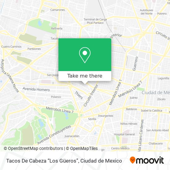 Mapa de Tacos De Cabeza “Los Güeros”