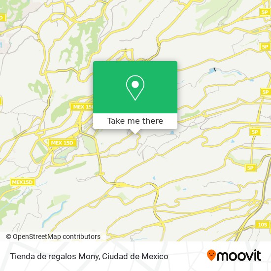 Tienda de regalos Mony map