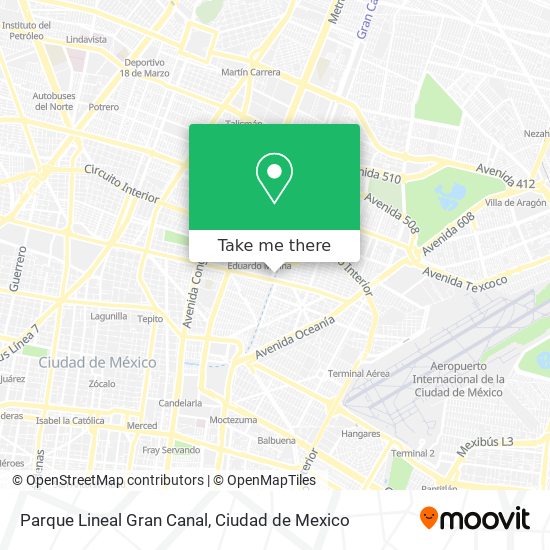 Mapa de Parque Lineal Gran Canal