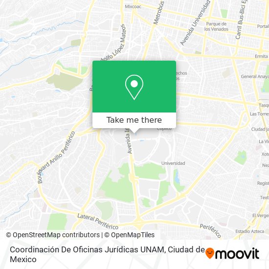Mapa de Coordinación De Oficinas Jurídicas UNAM