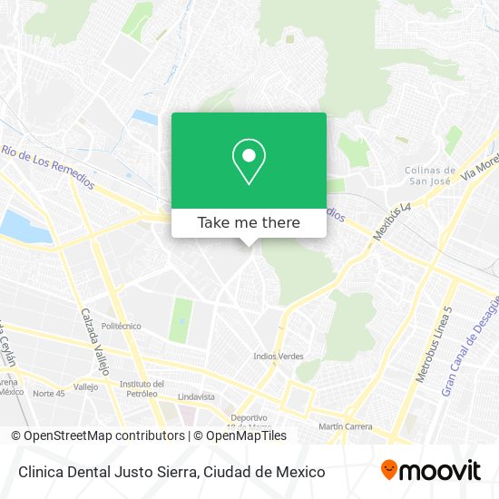 Mapa de Clinica Dental Justo Sierra