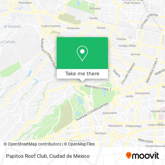 How to get to Papitos Roof Club in Naucalpan De Juárez by Bus or Metro?