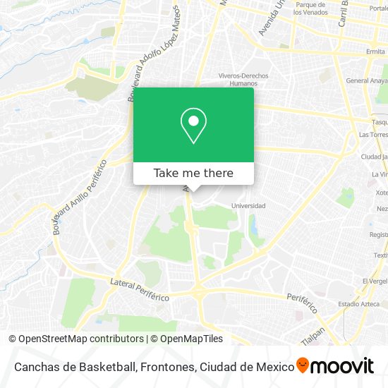 Canchas de Basketball, Frontones map