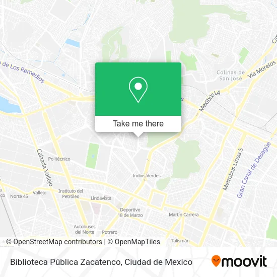 Biblioteca Pública Zacatenco map