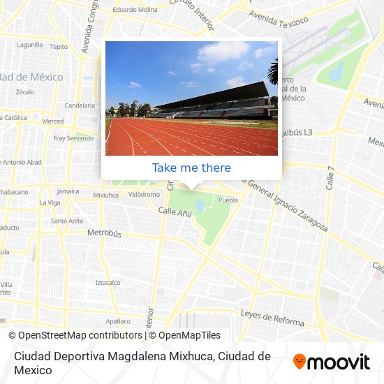 Ciudad Deportiva Magdalena Mixhuca map