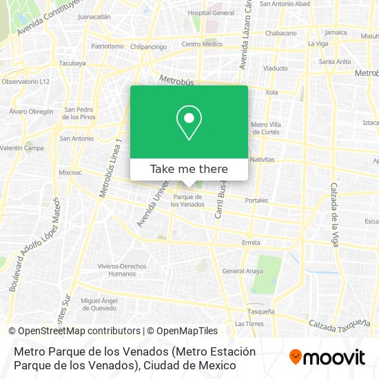 Metro Parque de los Venados map