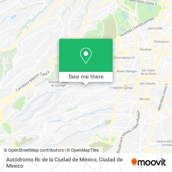 Mapa de Autódromo Rc de la Ciudad de México