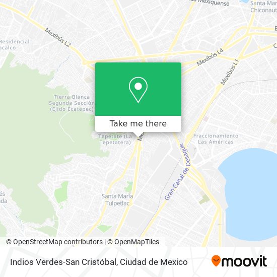 Mapa de Indios Verdes-San Cristóbal