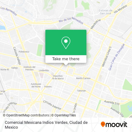 Comercial Mexicana Indios Verdes map