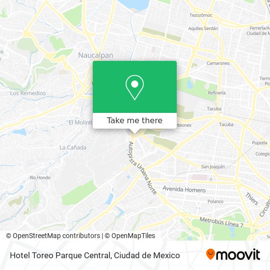 Hotel Toreo Parque Central map