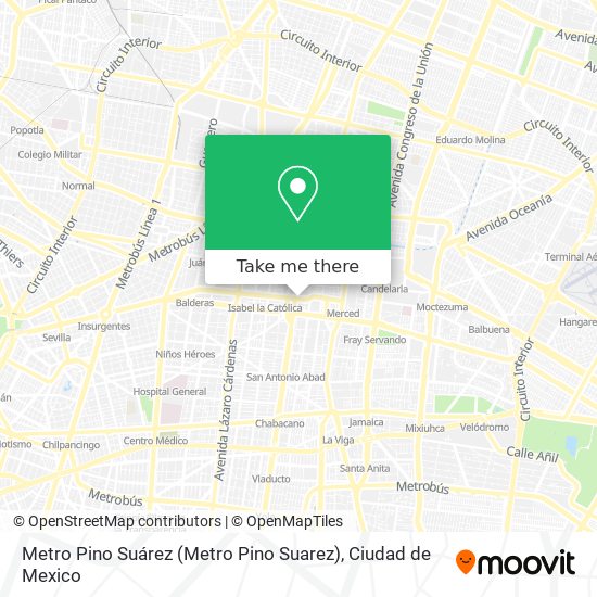 Mapa de Metro Pino Suárez (Metro Pino Suarez)