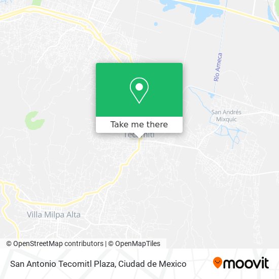 San Antonio Tecomitl Plaza map