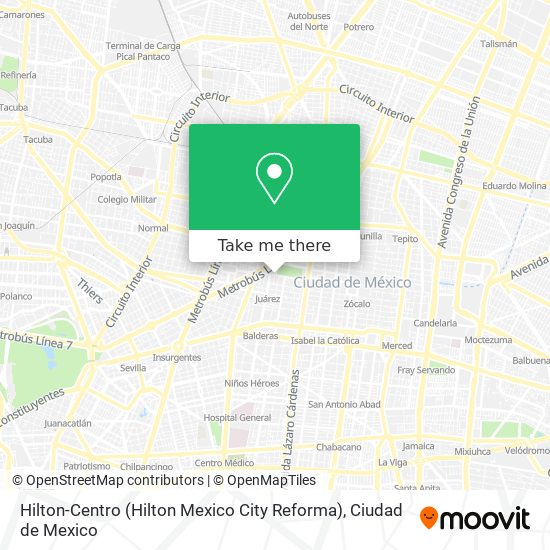 Mapa de Hilton-Centro (Hilton Mexico City Reforma)