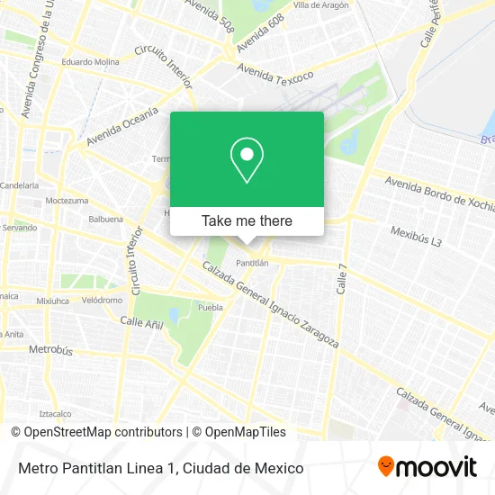 Mapa de Metro Pantitlan Linea 1