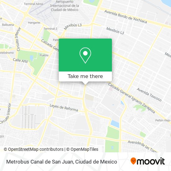 Metrobus Canal de San Juan map