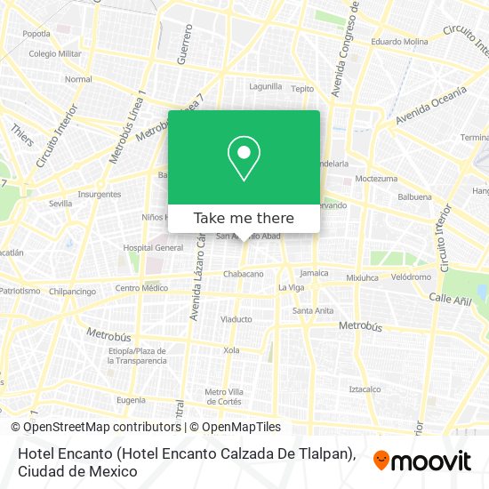 Hotel Encanto (Hotel Encanto Calzada De Tlalpan) map