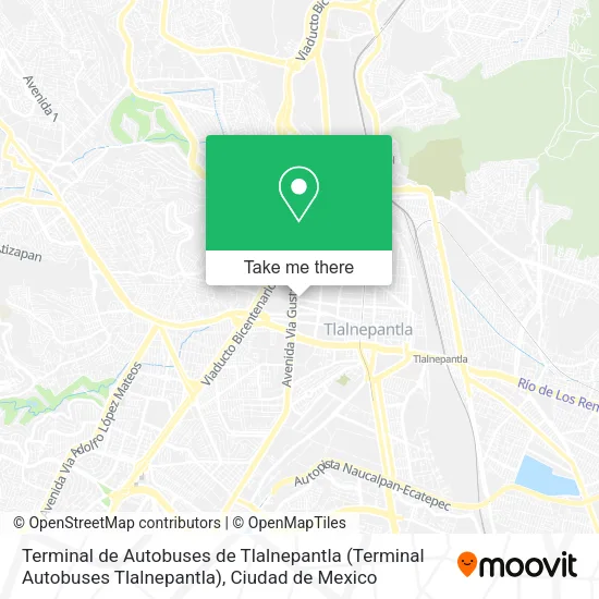 Mapa de Terminal de Autobuses de Tlalnepantla