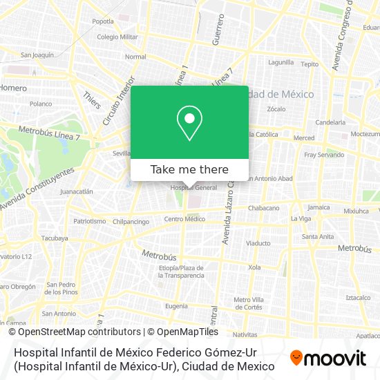 Hospital Infantil de México Federico Gómez-Ur (Hospital Infantil de México-Ur) map