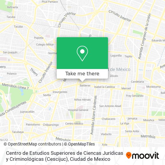 Centro de Estudios Superiores de Ciencas Jurídicas y Criminológicas (Cescijuc) map