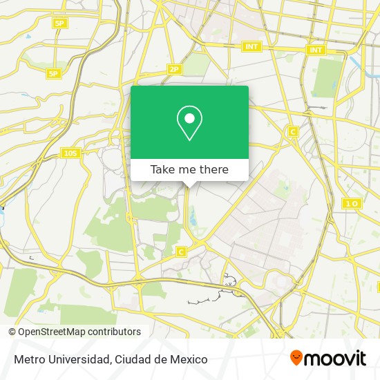 Metro Universidad map