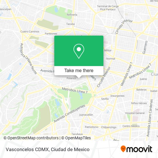 Vasconcelos CDMX map