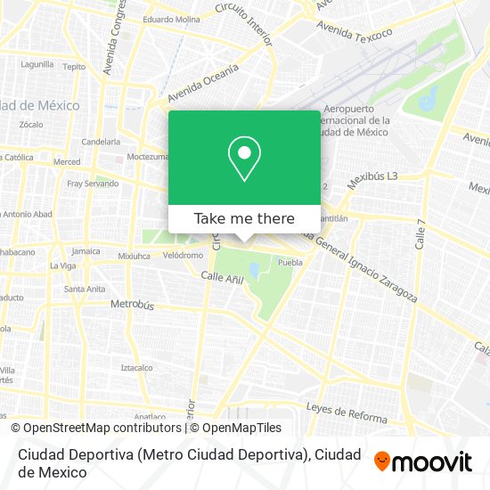 Ciudad Deportiva (Metro Ciudad Deportiva) map