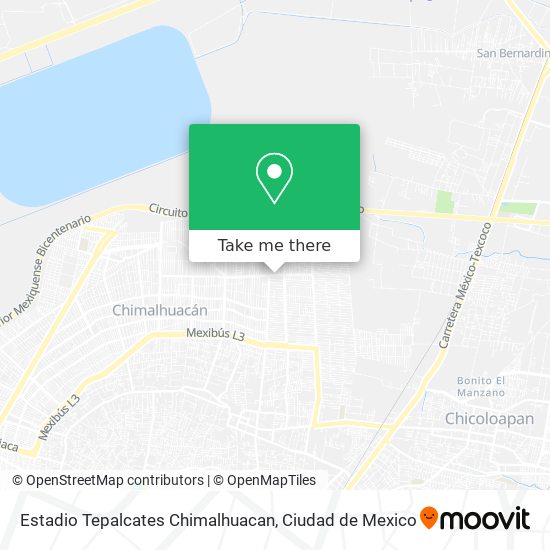 Mapa de Estadio Tepalcates Chimalhuacan