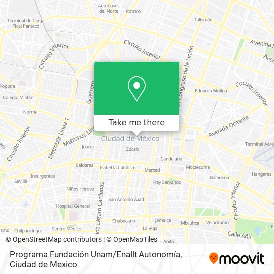 Programa Fundación Unam / Enallt Autonomía map