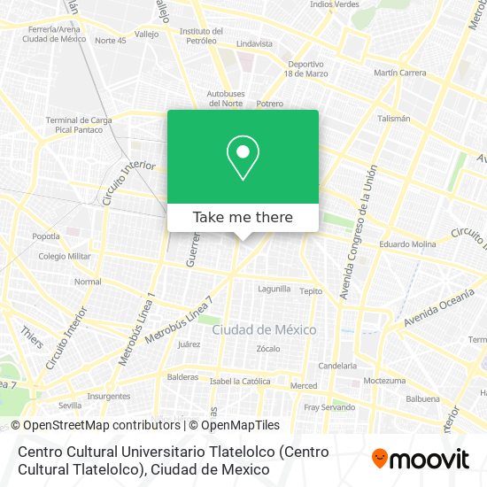 Centro Cultural Universitario Tlatelolco map